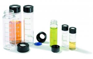 Vials, screw top, graduated, open-top cap, preassembled 27521
