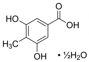 3,5-Dihydroxy-4-methylbenzoic acid hemihydrate 