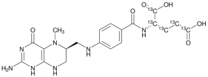 5-Methyltetrahydrofolic acid-(glutamic acid-13C5) 