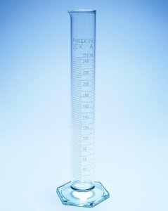 Pyrex� Measuring cylinder with spout, class A with white graduations SLW3201/02WC-2EA