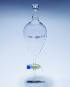 Pyrex� Separating funnel, pear-shape, glass key SLW2180/08M-1EA