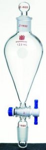 Synthware� Squibb-style separatory funnel with standard taper joints, PTFE stopcock and PTFE stopper SYNF454125A-1EA