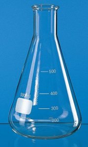 BRAND� Erlenmeyer flask with beaded rim and graduation, narrow mouth BR92754-10EA