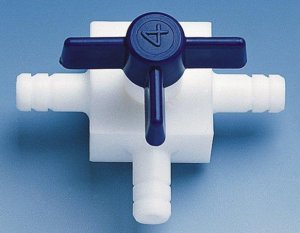 BRAND� stopcock T-bore with nozzles BR88670-1EA