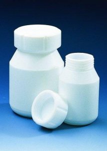 BRAND� wide-mouth bottles with screw cap, PTFE 