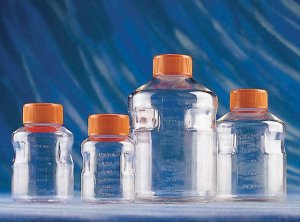Corning� Easy-Grip round, plastic, storage bottles 