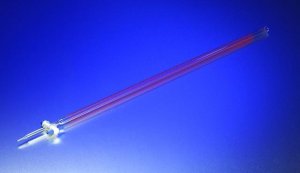 Pyrex� colored scale burette, with straight bore PTFE stopcock 