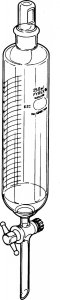 Pyrex� cylindrical separatory funnel, PTFE stopcock 
