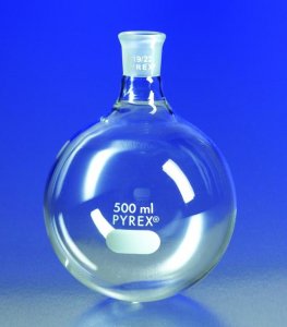 Pyrex� round-bottom boiling flask, short neck CLS4321A50-1EA