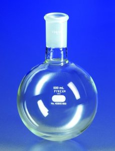Pyrex� round-bottom heavy wall boiling flask, short neck with joint CLS4320C500-1EA