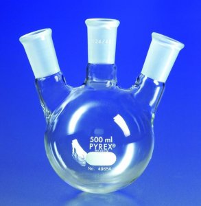Pyrex� round-bottom three neck angle type distilling flask CLS4965A500-1EA