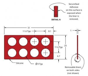 Grace Bio-Labs Press-To-Seal silicone isolator, PSA both sides GBL666105-25EA