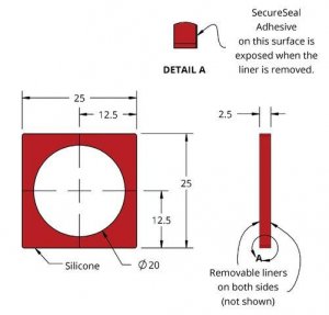 Grace Bio-Labs Press-To-Seal silicone isolator, PSA one side GBL665304-25EA