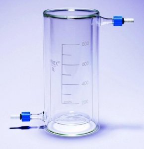 Pyrex� Beakers, jacketed with PTFE screwthread SLW1025/28SC-1EA