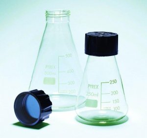 Pyrex� Erlenmeyer flask, graduated with SVL screwcaps SLW1137/06M-10EA