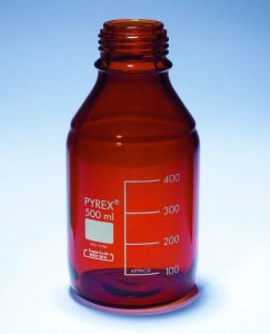 Pyrex� Media-Lab Bottles, amber glass, with-out cap and pouring ring, with printed trace code SLW1519/10-10EA
