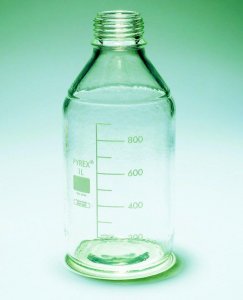 Pyrex� Media-Lab Bottles, plastic coated, with-out cap and pouring ring, with printed trace code SLW1518/10-10EA