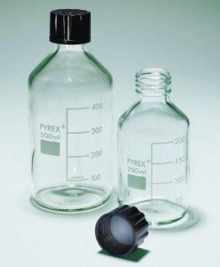 Pyrex� Reagent bottles, round bottom with reusable screw caps SLW1515/22D-5EA