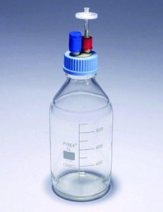 Pyrex� Screwcap, twin hose connector with GL45 screwthread SLW4537/06-2EA