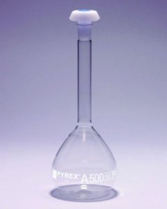 Pyrex� Volumetric flask, heavy duty, class A, USP/ISO/DIN tolerances SLW3151/04-5EA