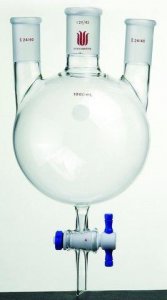 Synthware� three neck round bottom flask with bottom outlet SYNF42441L-1EA