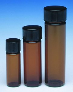 WHEATON� amber sample vial with PTFE faced rubber lined cap packed in partitioned tray DWKW224681-288EA