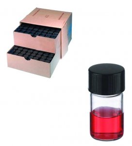 WHEATON� Shorty Vials clear with PTFE faced rubber lined cap packed in partitioned tray DWKW224606-200EA