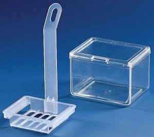 BRAND� transparent plastic staining trough with two lids BR474300-4EA