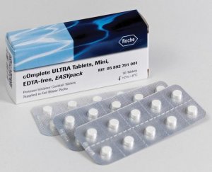 cOmplete� ULTRA Tablets, Mini, EDTA-free, EASYpack Protease Inhibitor Cocktail 5892791001