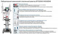 Лабораторный настольный стеклянный химический реактор BTG2000 WIGGENS WRS-1501-051