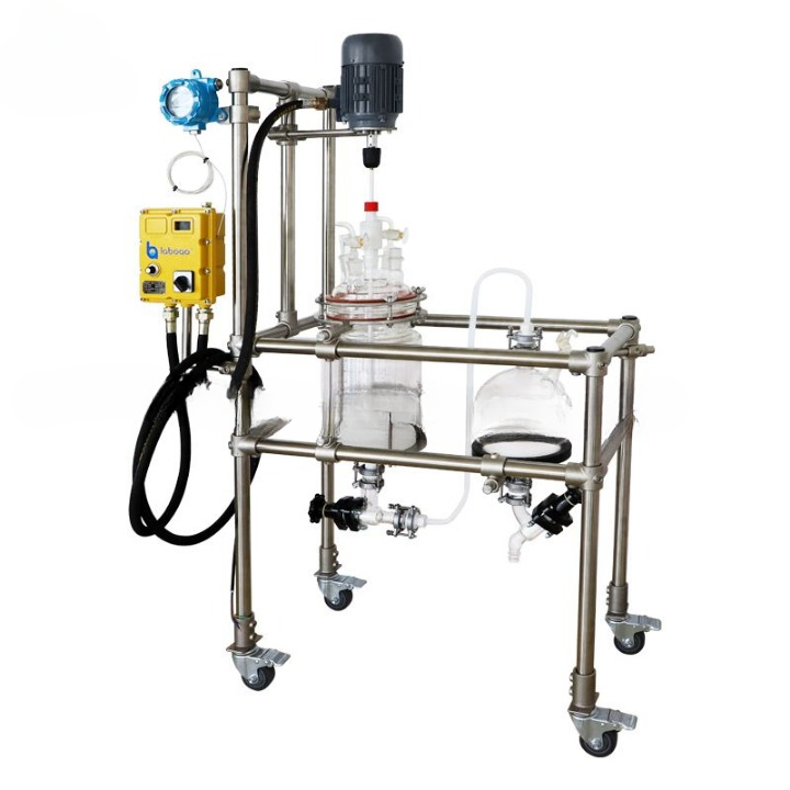 Реактор для кристаллизации с фильтром и стеклянной рубашкой 1L-5L LCR-1L/2L/3L/5L Laboao
