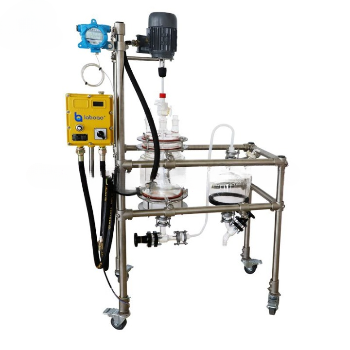 Реактор для кристаллизации с фильтром и стеклянной рубашкой 1L-5L LCR-1L/2L/3L/5L Laboao