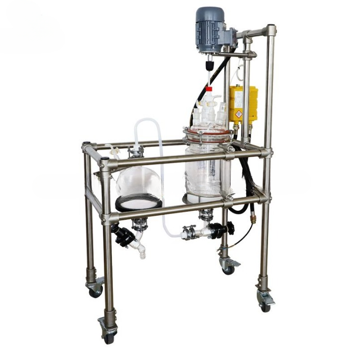 Реактор для кристаллизации с фильтром и стеклянной рубашкой 1L-5L LCR-1L/2L/3L/5L Laboao