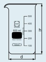 Стакан DURAN Group 150 мл, высокий, с градуировкой, с носиком, стекло 211162906