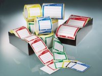 Наклейки Burkle close-it food 95х95 мм красная печать, 500 шт/рул 5303-2017