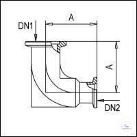 ���������� ������ Welch Vacuum KF, ����������� �����, ��� DN 40/25 KF DN1 / DN2, A 65 �� 701463
