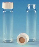 EPA Vials, white polypropylene screw top hole cap, pre-cleaned and assembled 23189