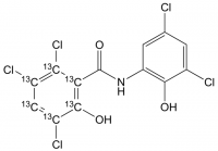Oxyclozanide-(benzoyl ring-13C6) 