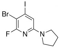 3-Bromo-2-fluoro-4-iodo-6-(pyrrolidin-1-yl)pyridine ADE000823-1G