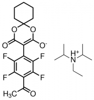 N-Ethyl-N-isopropylpropan-2-aminium 3-(4-Acetyl-2,3,5,6-tetrafluorophenyl)-4-oxo-1,5-dioxaspiro[5.5]-undec-2-en-2-olate 809160-1G