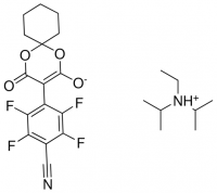 N-Ethyl-N-isopropylpropan-2-aminium 3-(4-Cyano-2,3,5,6-tetrafluorophenyl)-4-oxo-1,5-dioxaspiro[5.5]-undec-2-en-2-olate 809306-1G