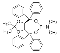 (3aR,8aR)-()-(2,2-Dimethyl-4,4,8,8-tetraphenyl-tetrahydro-[1,3]dioxolo[4,5-e][1,3,2]dioxaphosphepin-6-yl)dimethylamine 