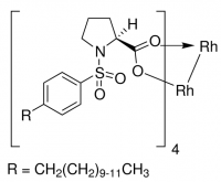 Tetrakis[1-[[4-alkyl(C11-C13)phenyl]sulfonyl]-(2S)-pyrrolidinecarboxylate]dirhodium(II) 