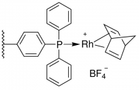 Triphenylphosphine(2,5-norbornadiene)rhodium(I) tetrafluoroborate, polymer-bound Fibre-cat� 