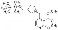 4-((3-((tert-butyldimethylsilyloxy)methyl)pyrrolidin-1-yl)methyl)-2-chloro-3-(dimethoxymethyl)pyridine ADE000697-1G