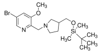 5-Bromo-2-((3-((tert-butyldimethylsilyloxy)methyl)pyrrolidin-1-yl)methyl)-3-methoxypyridine ADE000709-1G