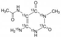 5-Acetylamino-6-amino-3-methyluracil-(ring-13C4,15N2, amino-15N) 