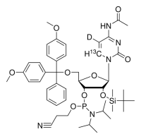 DMT-2O-TBDMS-rC(ac)-6-13C,5-d phosphoramidite 