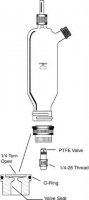 System 45� vessel with threaded side port and removable fritted disc 