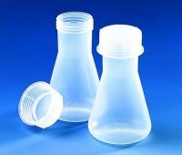BRAND� Erlenmeyer flask, wide-neck, screw cap, PP 